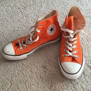 Orange hightop Converse